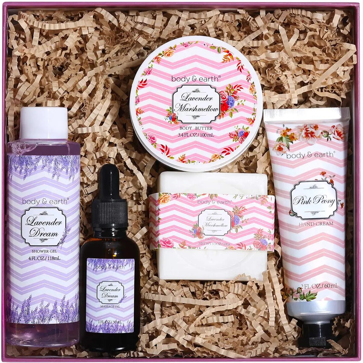 Hand Cream, Shower Gel, Massage Oil, Bath Bar Set